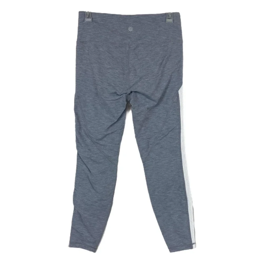 Athleta High Rise Mesh Chaturanga Active Leggings Gray White Medium - Picture 2 of 6
